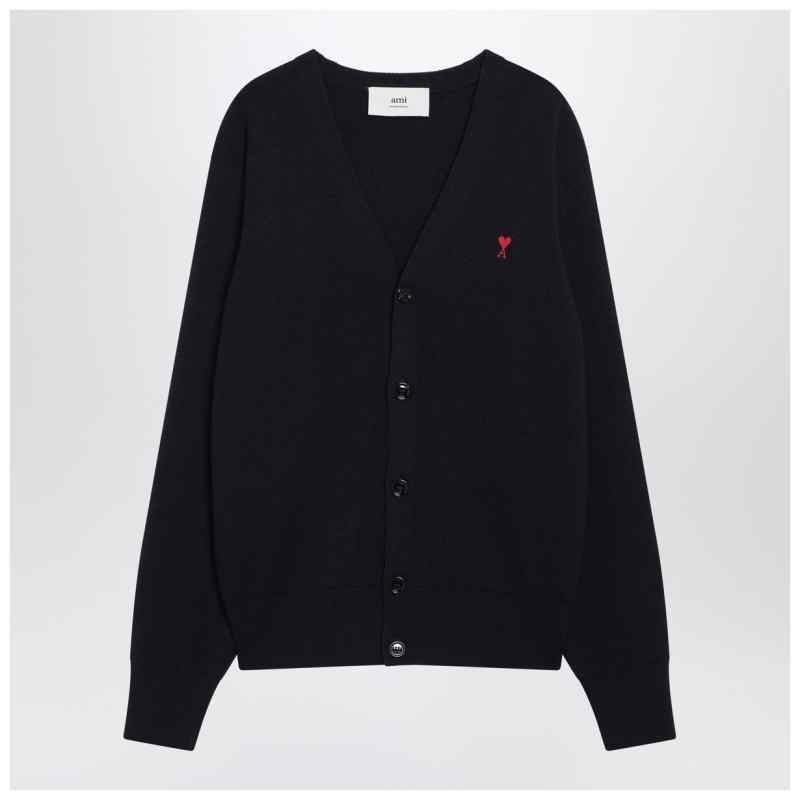 Ami Paris Navy blue Ami De Coeur cardigan, theFeinheit