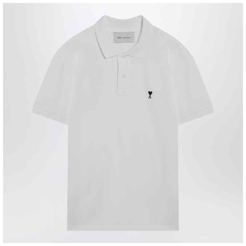 Ami Paris White Ami De Coeur polo shirt, theFeinheit