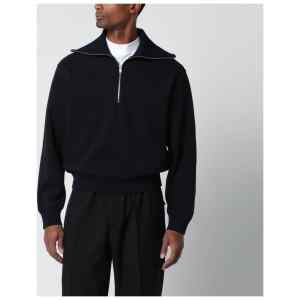 Jil Sander Navy blue half-zip sweatshirt
