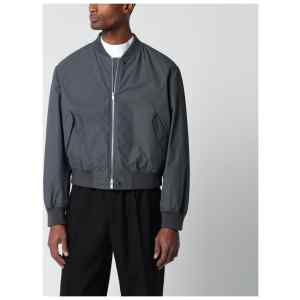 Jil Sander Grey cotton zip-up bomber jacket