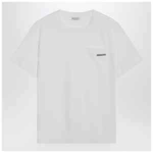 Brunello Cucinelli White cotton T-shirt with Shiny Tab