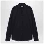 Brunello Cucinelli Navy blue silk and cotton shirt