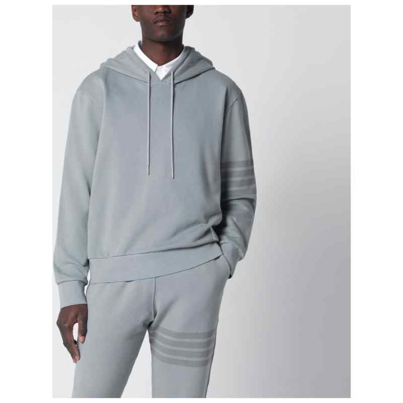 Thom Browne Grey cotton hooded sweatshirt Thom Browne Grey cotton hooded sweatshirt, theFeinheit