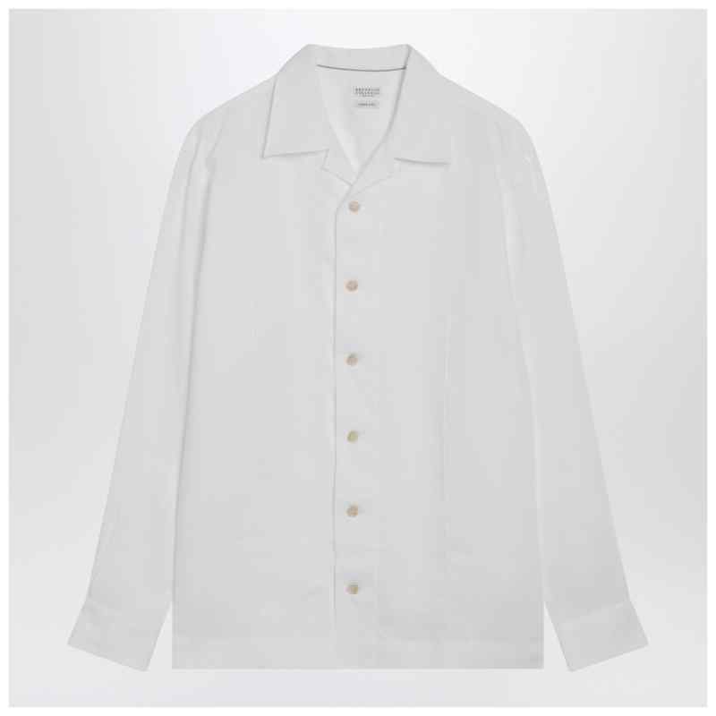 Brunello Cucinelli White linen East Fit shirt, theFeinheit