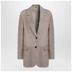 Brunello Cucinelli Light brown suede single-breasted blazer