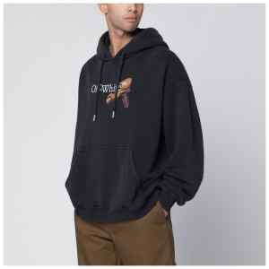 Off-White™ Washed black Cupid Arrow Skate Logo hoodie