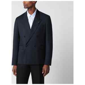 Lardini Blue double-breasted wool jacket