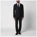 Lardini Black single-breasted wool-blend suit