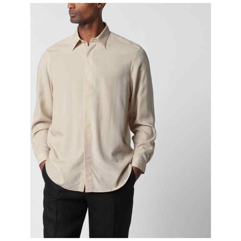 Lardini Beige linen-blend shirt Lardini Beige linen-blend shirt, theFeinheit