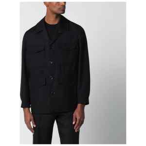 Lardini Black viscose and silk-blend jacket