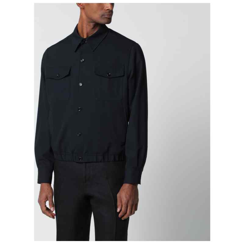 Lardini Blue wool shirt jacket, theFeinheit