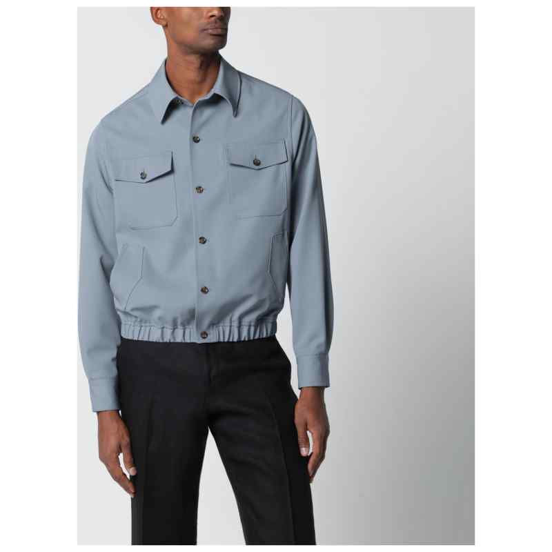 Lardini Grey wool shirt jacket, theFeinheit