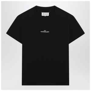 Maison Margiela Black T-shirt with distorted logo
