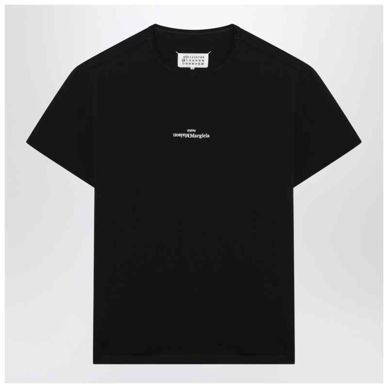 Maison Margiela Black T-shirt with distorted logo Maison Margiela Black T-shirt with distorted logo, theFeinheit