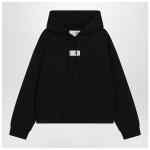 MM6 Maison Margiela Felpa con cappuccio in cotone nera