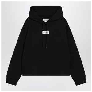 MM6 Maison Margiela Felpa con cappuccio in cotone nera