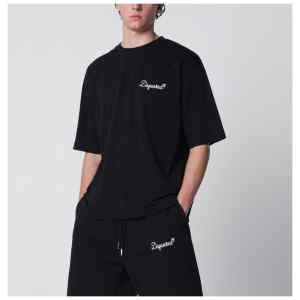Dsquared2 Black loose-fit T-shirt with logo