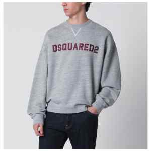 Dsquared2 Grey mélange sweatshirt with logo embroidery