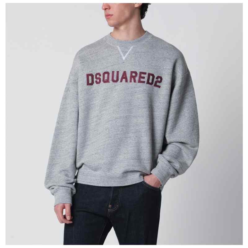 Dsquared2 Grey m&eacute;lange sweatshirt with logo embroidery, theFeinheit