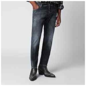 Dsquared2 Slim black washed jeans with distressed details