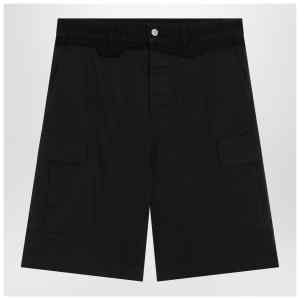 MM6 Maison Margiela Black wool-blend cargo bermuda shorts