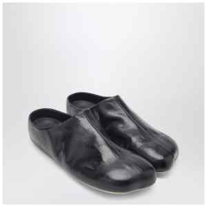 MM6 Maison Margiela Black Factory leather clogs