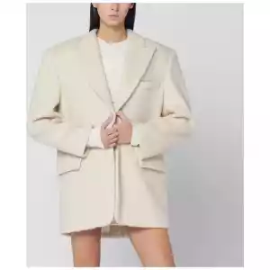 THE ANDAMANE Oversized ivory jacket in wool blend