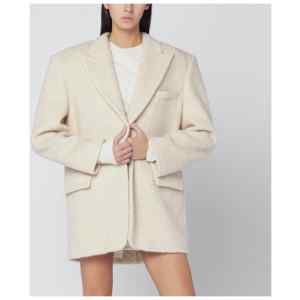 The Andamane Oversized ivory jacket in wool blend