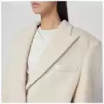 THE ANDAMANE Oversized ivory jacket in wool blend