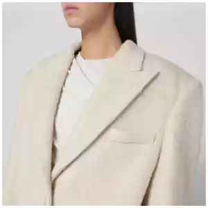 THE ANDAMANE Oversized ivory jacket in wool blend