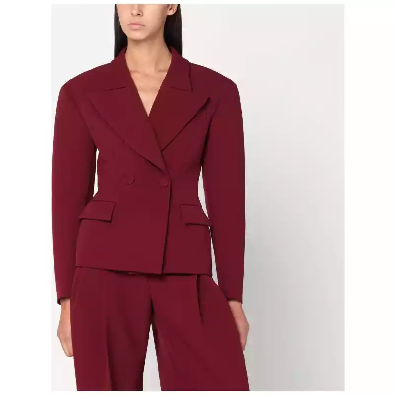 THE ANDAMANE Burgundy single-breasted jacket