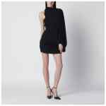 The Andamane Black one-shoulder mini dress
