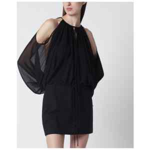 The Andamane Black off-shoulder blouse