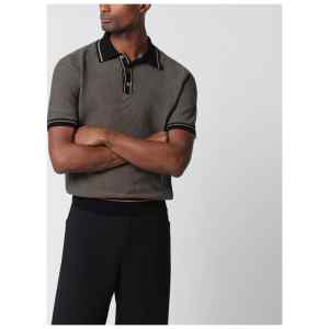 Tagliatore Brown polo shirt with jacquard pattern
