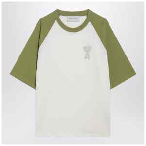 Ami Paris White/matcha Ami De Coeur T-shirt