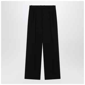 The Row Black wool trousers