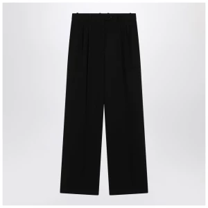 The Row Black wool trousers