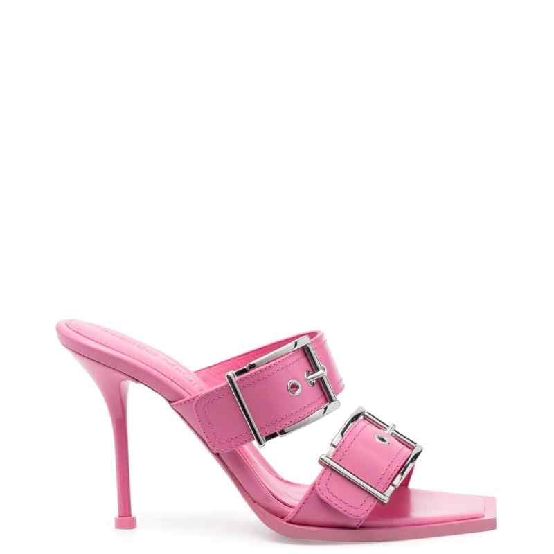 Alexander McQueen 100mm Buckle Leather Sandals, theFeinheit
