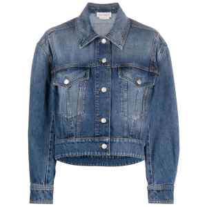 Alexander McQueen Cropped denim jacket