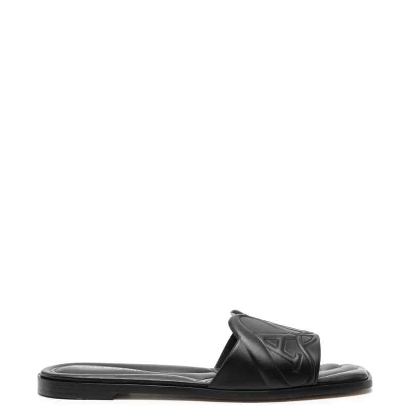 Alexander McQueen logo-embossed leather sandals, theFeinheit