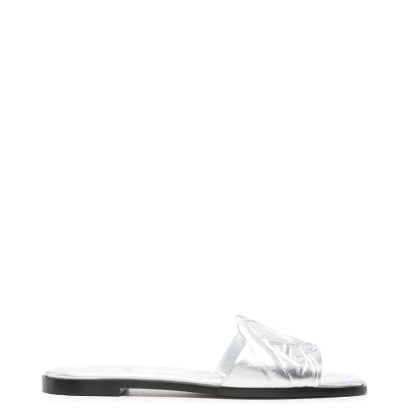 Alexander McQueen Slide sandals with embossed logo, theFeinheit