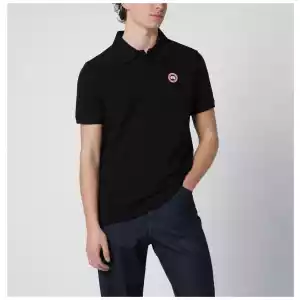 Canada Goose Black polo shirt with logo patch