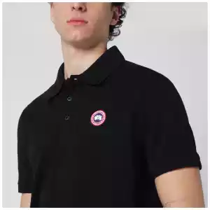 Canada Goose Black polo shirt with logo patch