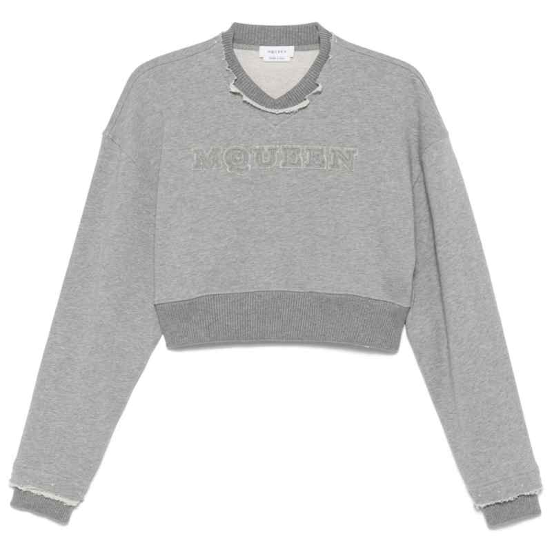 Alexander McQueen Crop sweatshirt with logo Alexander McQueen Crop sweatshirt with logo, theFeinheit