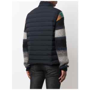 sleeveless quilted nylon down jacket with eagle logo patch