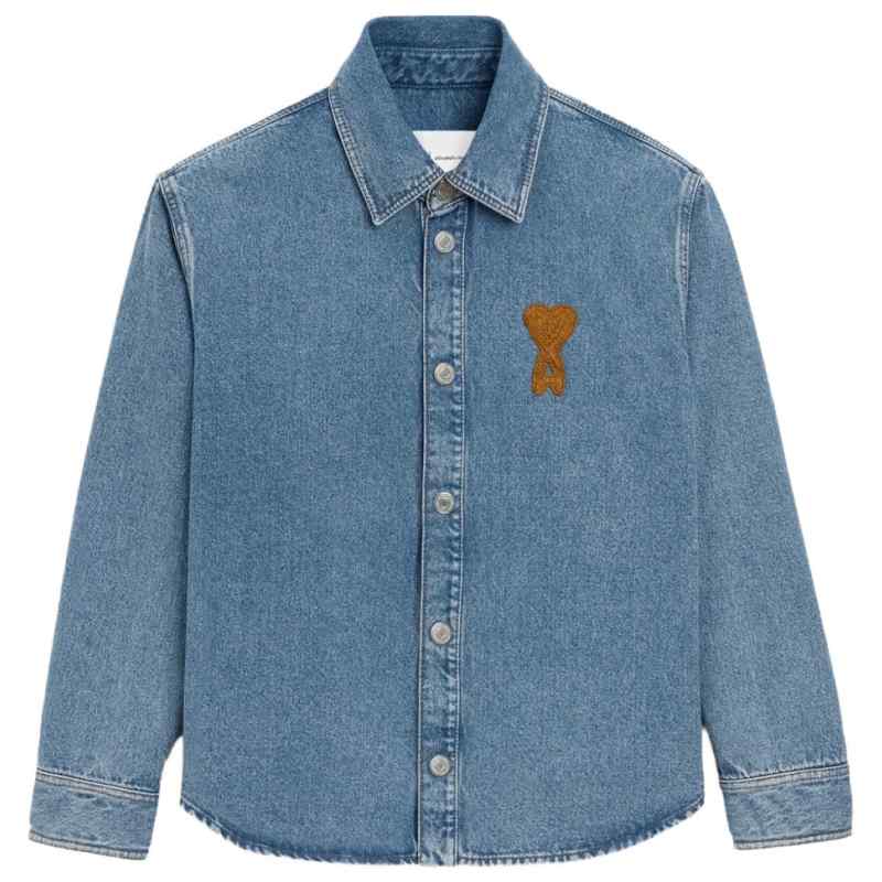 Ami Paris Shirts Clear Blue