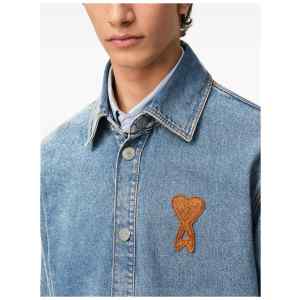 Ami Paris Shirts Clear Blue