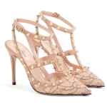 Valentino Garavani Rockstud Lace Pump With Straps 100Mm