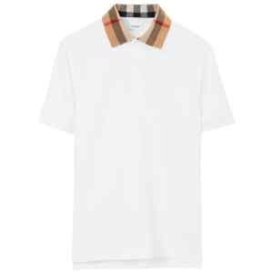 Burberry Check collar cotton polo shirt