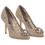 Dolce & Gabbana Rainbow lace décolleté with brooch